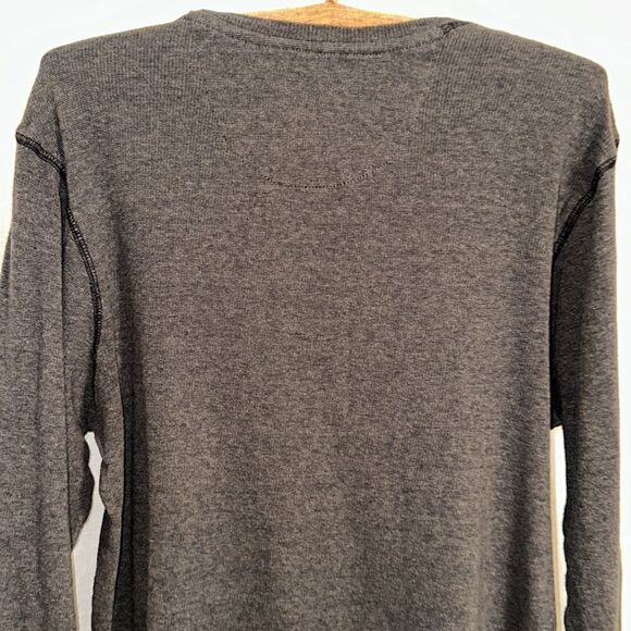 Buckle Reclaim L Crewneck Pullover Knit Army Camo Green Unhemmed Sweater - Picture 4 of 10